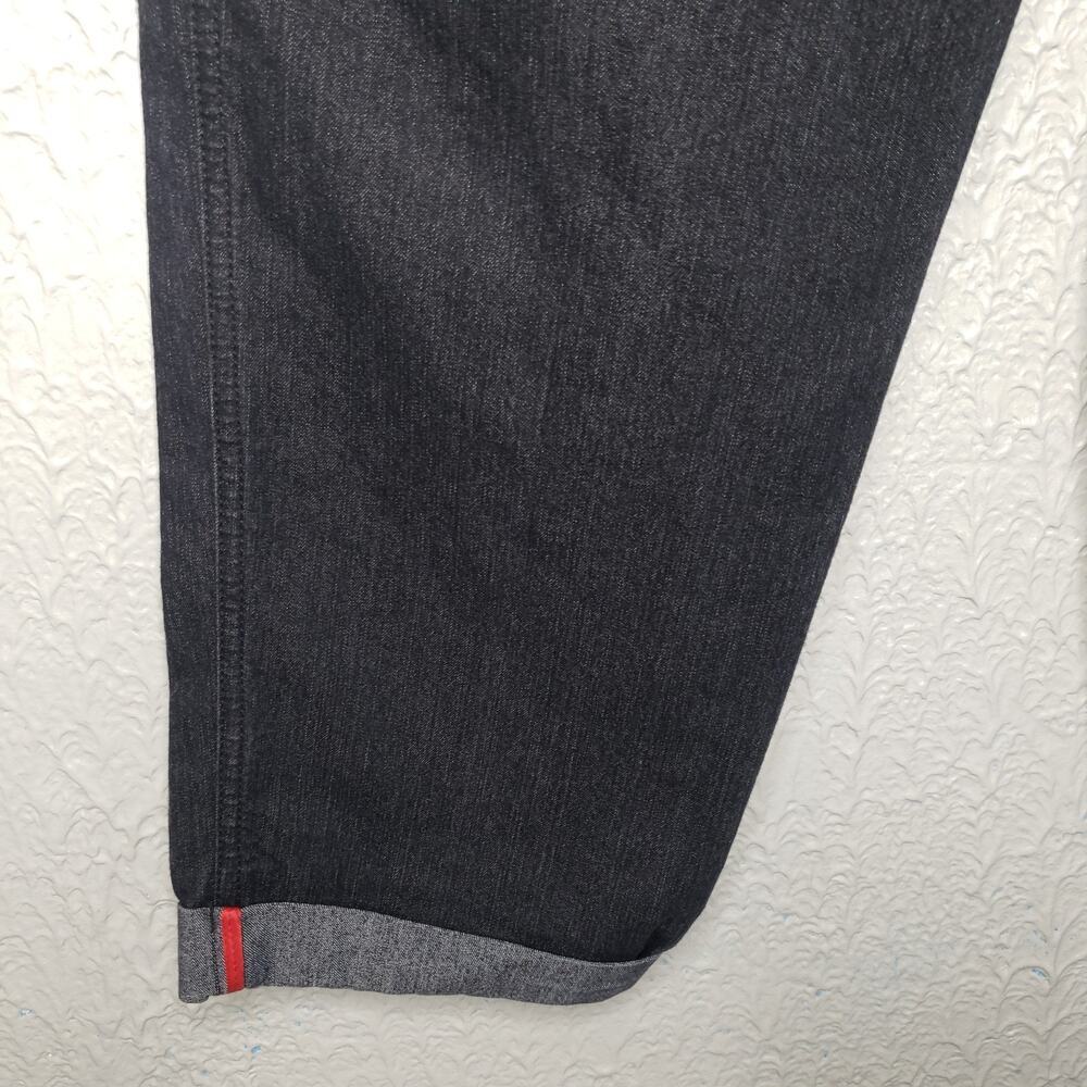 St. John Sport Womens Navy Blue Straight Leg Pants Size 8 Cuff Cropp Red Stripe - Picture 7 of 9